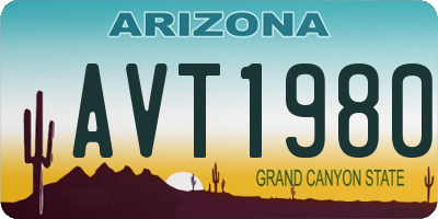 AZ license plate AVT1980