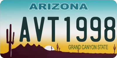 AZ license plate AVT1998