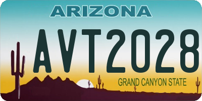 AZ license plate AVT2028