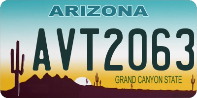 AZ license plate AVT2063