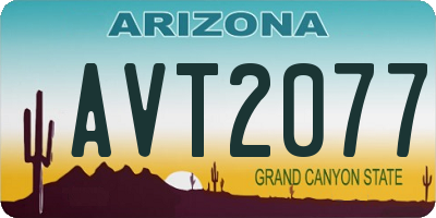 AZ license plate AVT2077