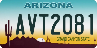 AZ license plate AVT2081