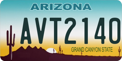 AZ license plate AVT2140