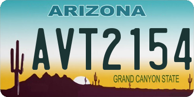 AZ license plate AVT2154