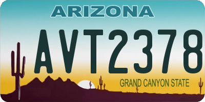 AZ license plate AVT2378