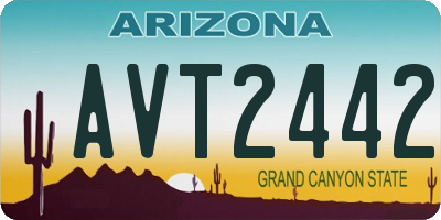 AZ license plate AVT2442