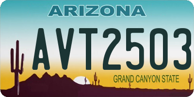 AZ license plate AVT2503