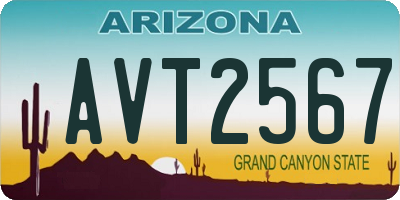 AZ license plate AVT2567
