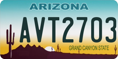 AZ license plate AVT2703
