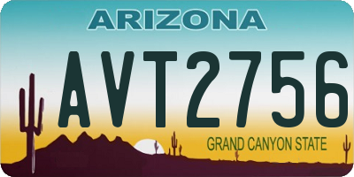 AZ license plate AVT2756