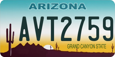 AZ license plate AVT2759