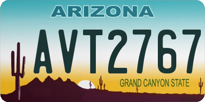 AZ license plate AVT2767