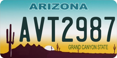 AZ license plate AVT2987