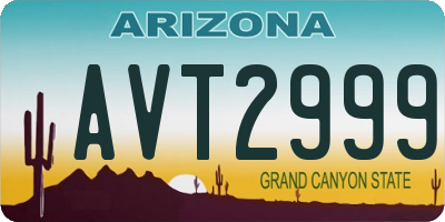 AZ license plate AVT2999