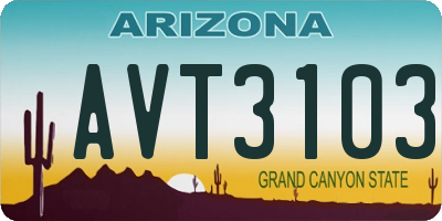AZ license plate AVT3103