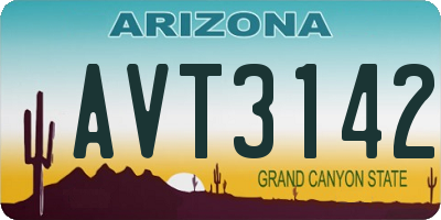 AZ license plate AVT3142