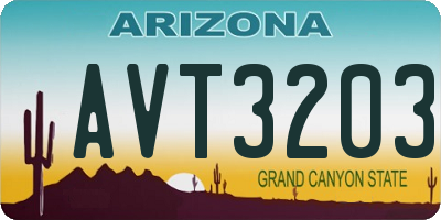 AZ license plate AVT3203
