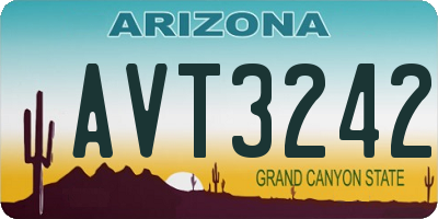 AZ license plate AVT3242
