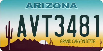 AZ license plate AVT3481