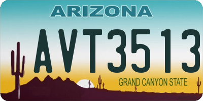 AZ license plate AVT3513
