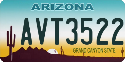 AZ license plate AVT3522