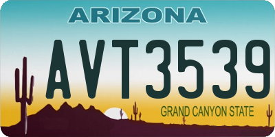 AZ license plate AVT3539