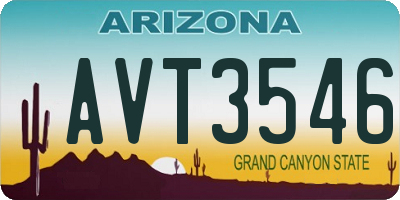 AZ license plate AVT3546