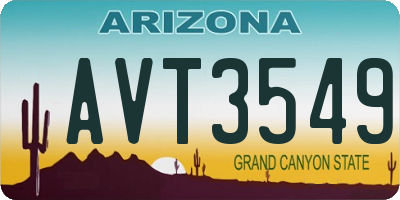 AZ license plate AVT3549
