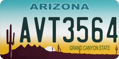 AZ license plate AVT3564