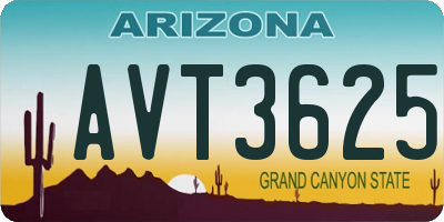AZ license plate AVT3625