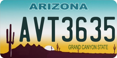 AZ license plate AVT3635