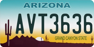 AZ license plate AVT3636