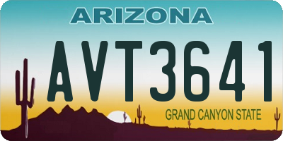AZ license plate AVT3641