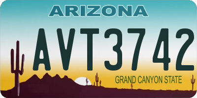 AZ license plate AVT3742
