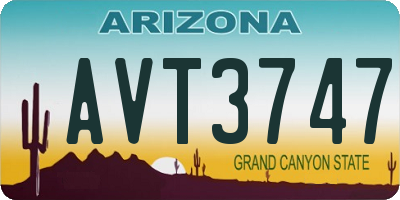 AZ license plate AVT3747