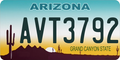 AZ license plate AVT3792