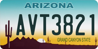 AZ license plate AVT3821