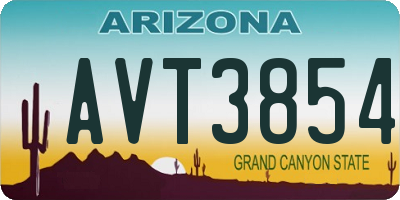 AZ license plate AVT3854