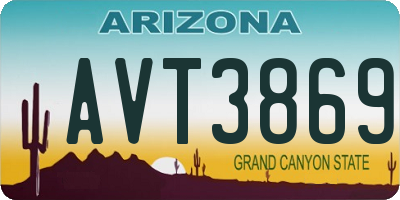 AZ license plate AVT3869