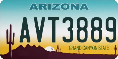 AZ license plate AVT3889