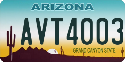 AZ license plate AVT4003