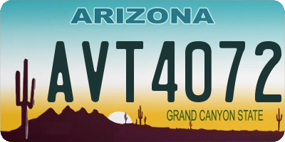 AZ license plate AVT4072