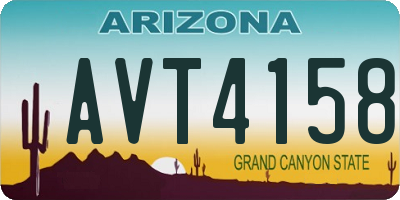 AZ license plate AVT4158