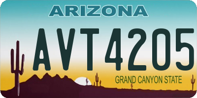 AZ license plate AVT4205