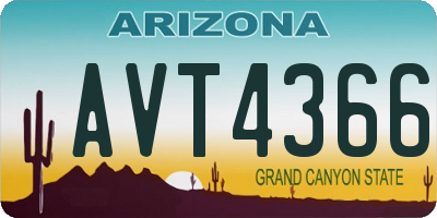AZ license plate AVT4366
