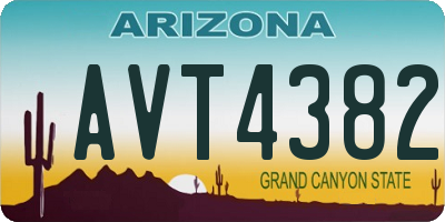 AZ license plate AVT4382