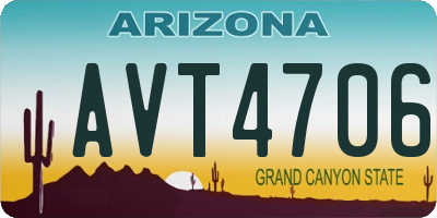 AZ license plate AVT4706