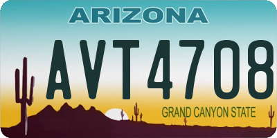 AZ license plate AVT4708