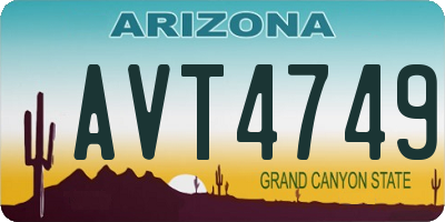 AZ license plate AVT4749