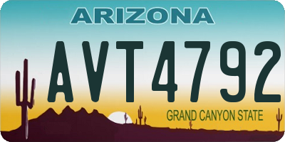 AZ license plate AVT4792